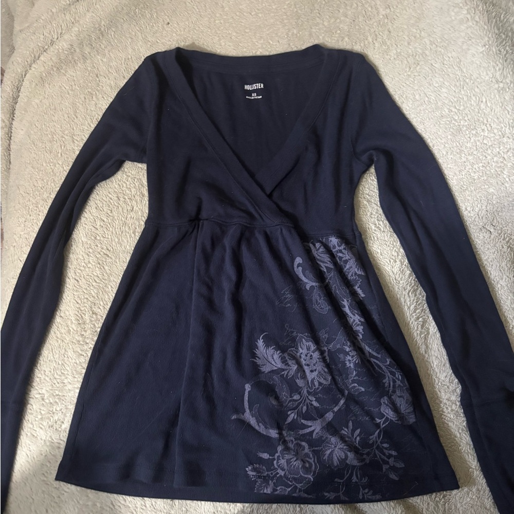 Hollister Long Sleeve Babydoll Top